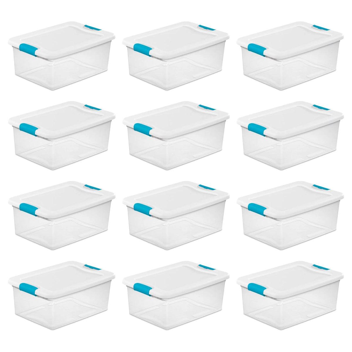 3.75 Gallon Clear Plastic Storage Tote with Lid, 12 Count S848965