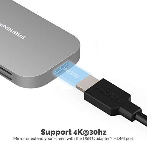8-in-1 USB Type-C Hub with HDMI Output, 3 USB 3.0 Ports, SD/MicroSD Card Reader I633