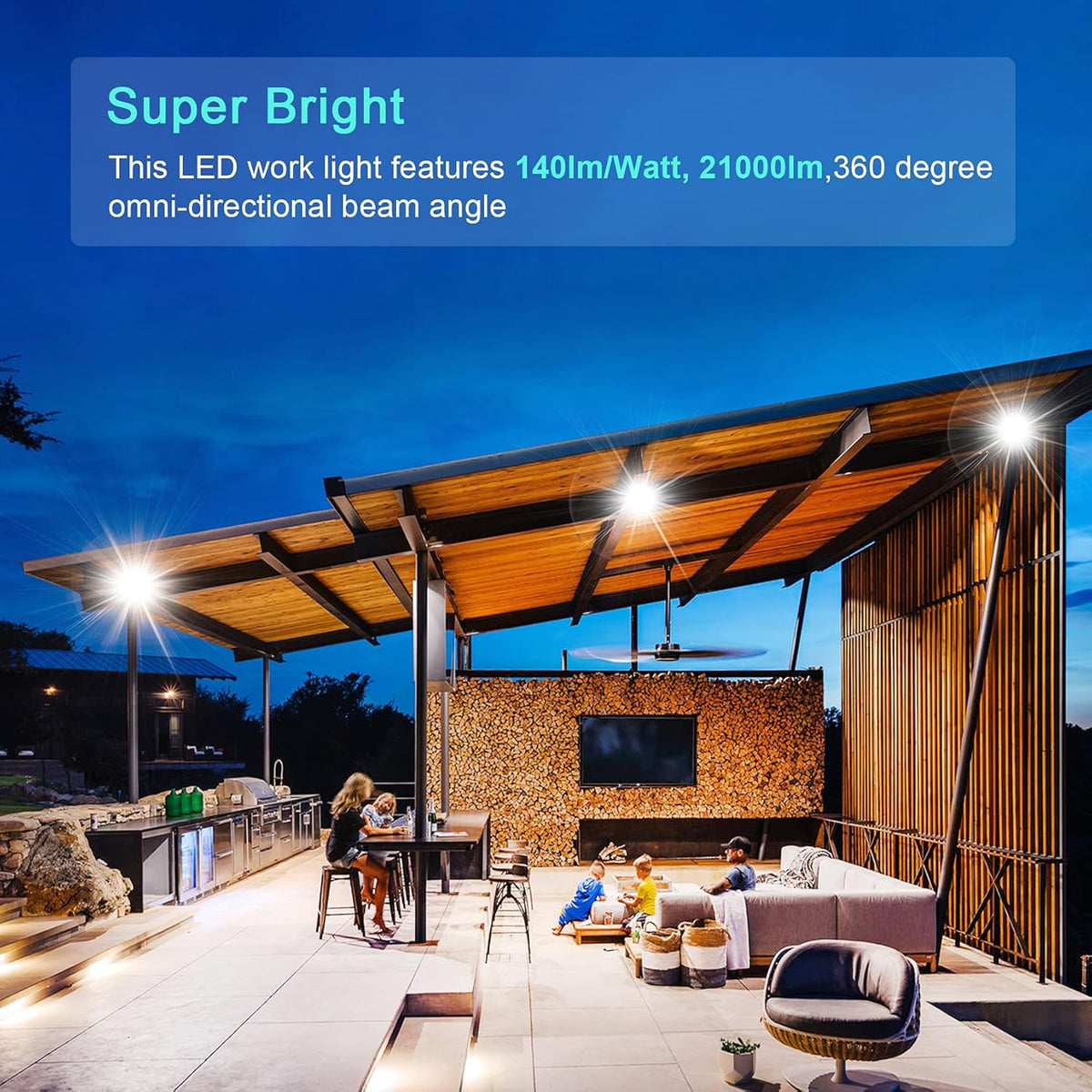 150W LED Portable Hanging Work Light with ON/Off Switch P42058
