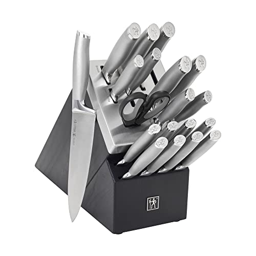 20-pc Self-Sharpening Knife Set with Block, Black, Stainless Steel O537131