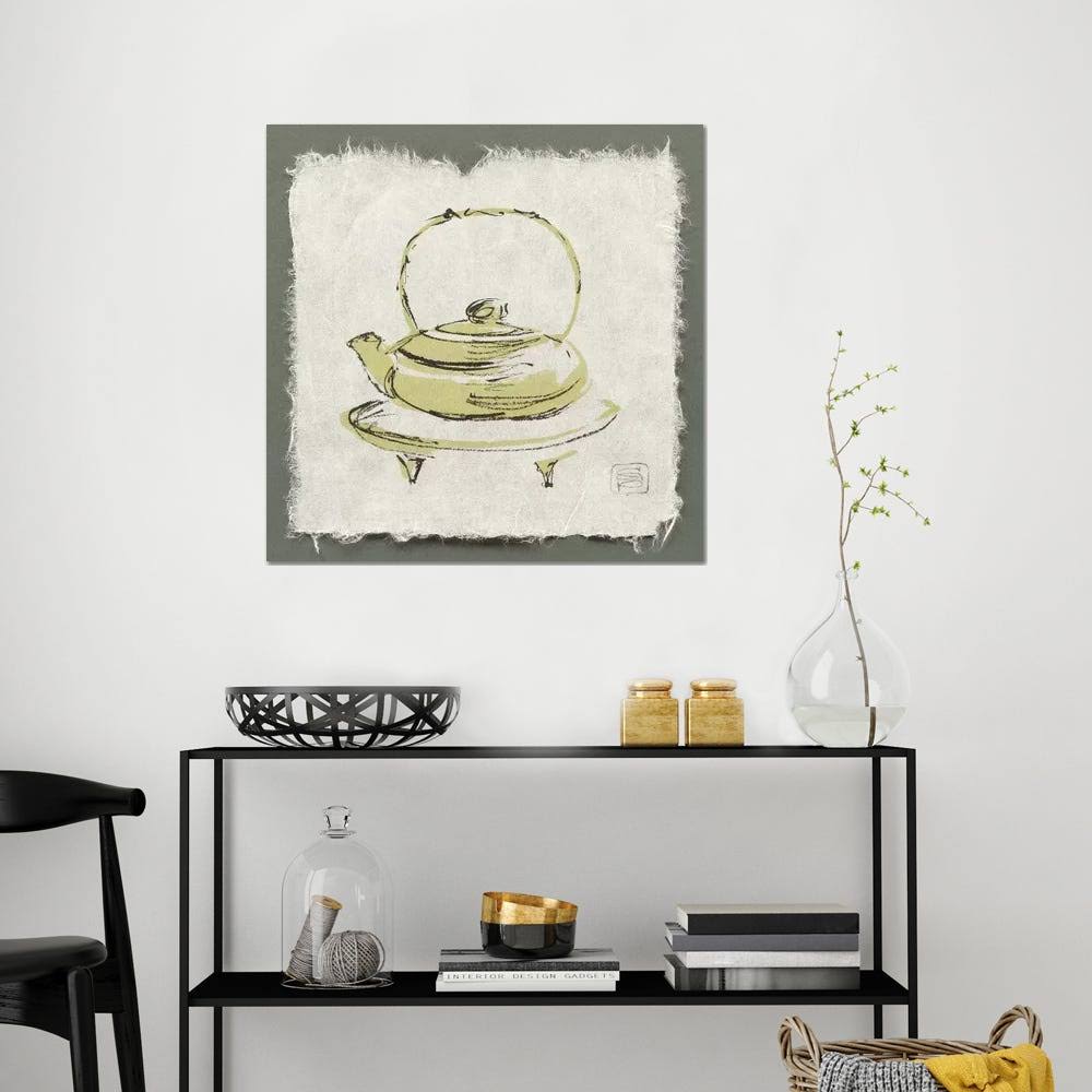 Green Teapot Canvas Art Picture S8440