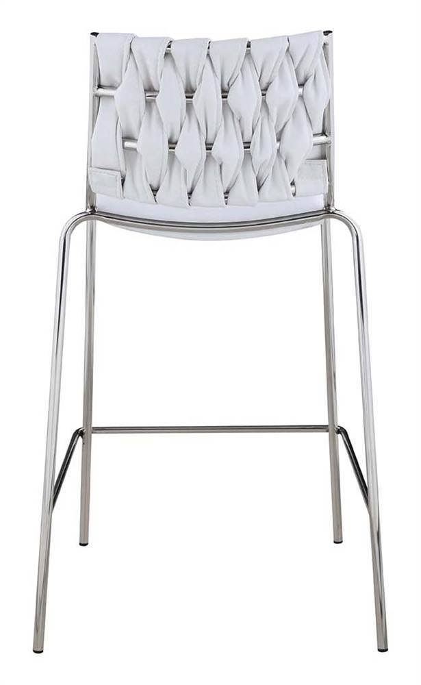 White Stackable Counter Stool with Weave Back, Set of 2 B7720