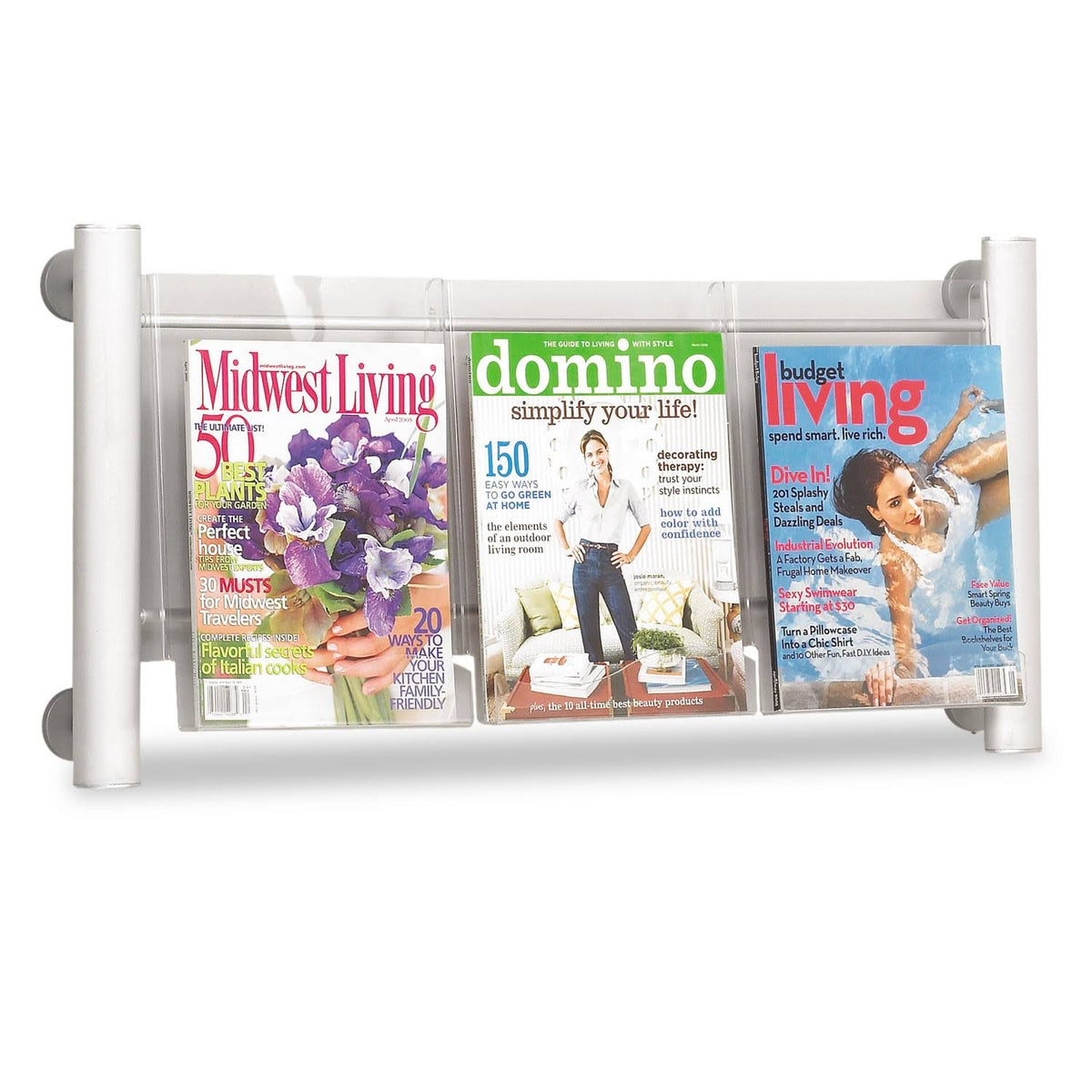Silver 3 Pocket Magazine Rack R2619