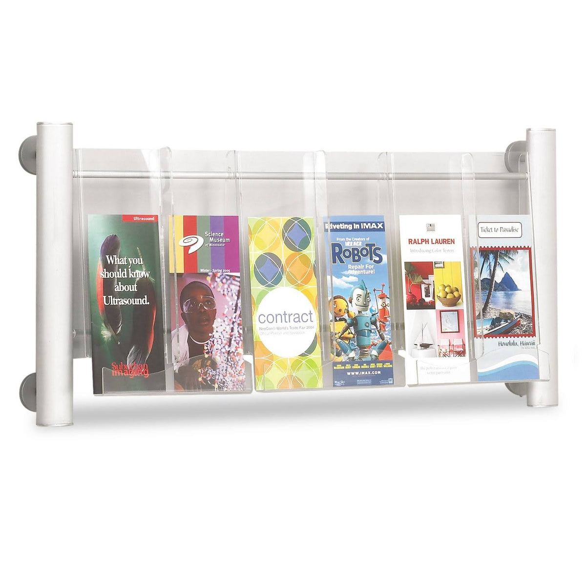 Silver 3 Pocket Magazine Rack R2619