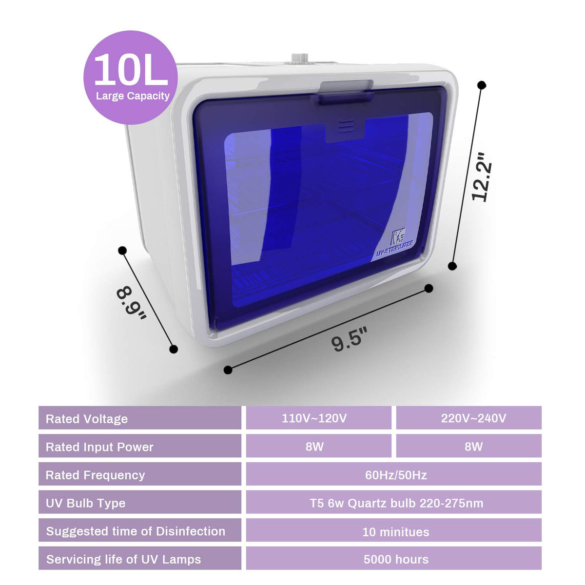 UV Light Sanitizer Box, 10L Large Capacity E990