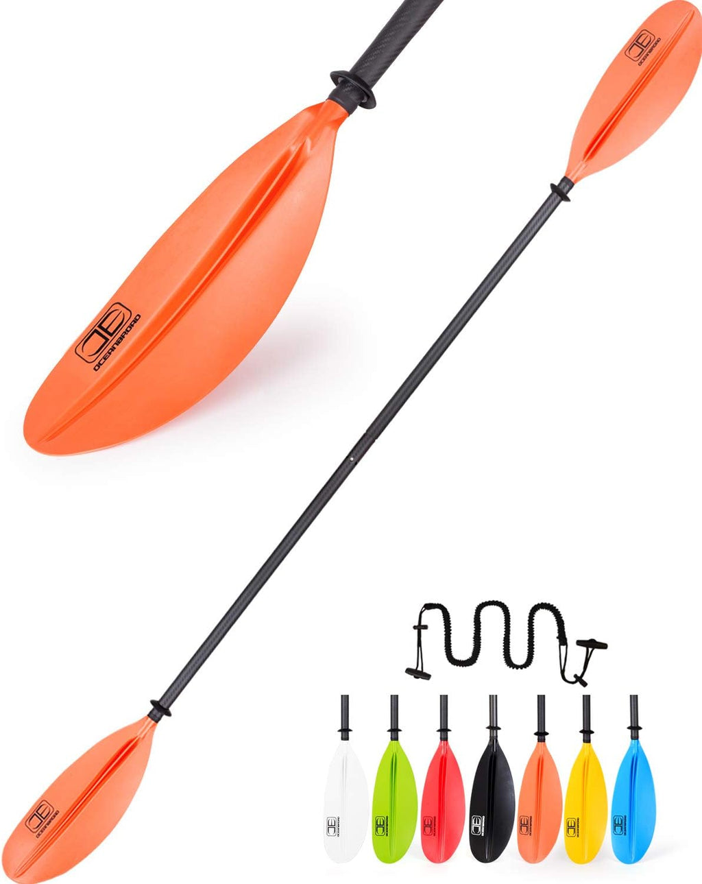 Carbon Shaft Kayak Paddle with Leash, Pack of 2 E1935