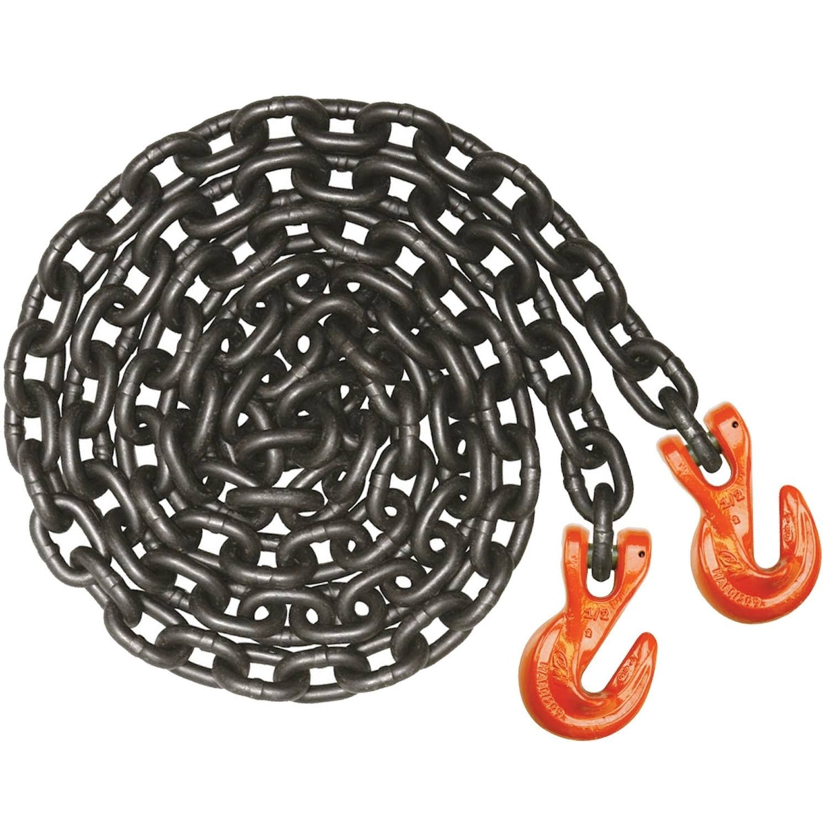 1/2 inch x 20 Foot Grade 100 Binder Chain Tie Down with Grab Hooks C7890