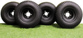8 Matte Black Steel Golf Cart Wheels with Tires Set of 4 K3214