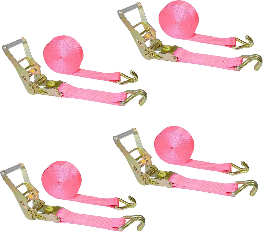 2” x 30’ Double Wire J Hook Ratchet Straps 8 Pack U703