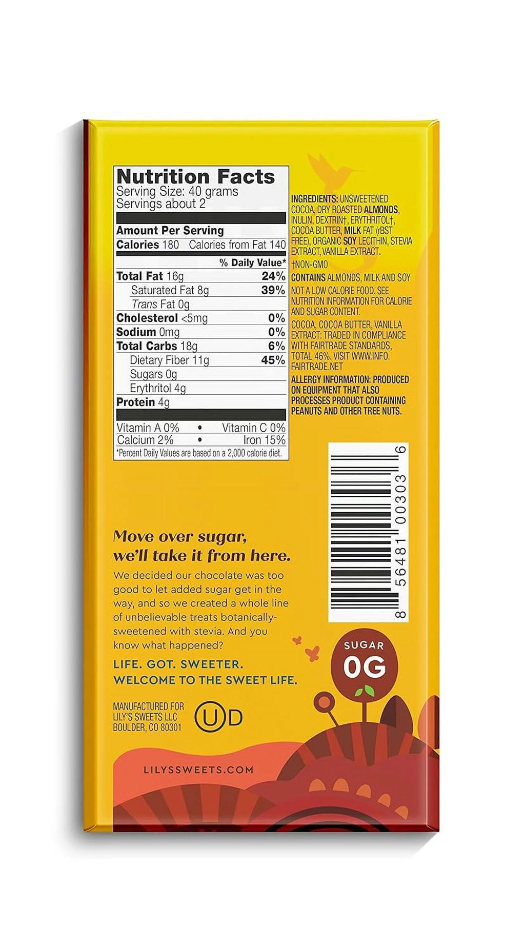 55% Dark Chocolate Bar Sampler, Stevia Sweetened, No Added Sugar, 3 Ounce, 4-Pack N9272