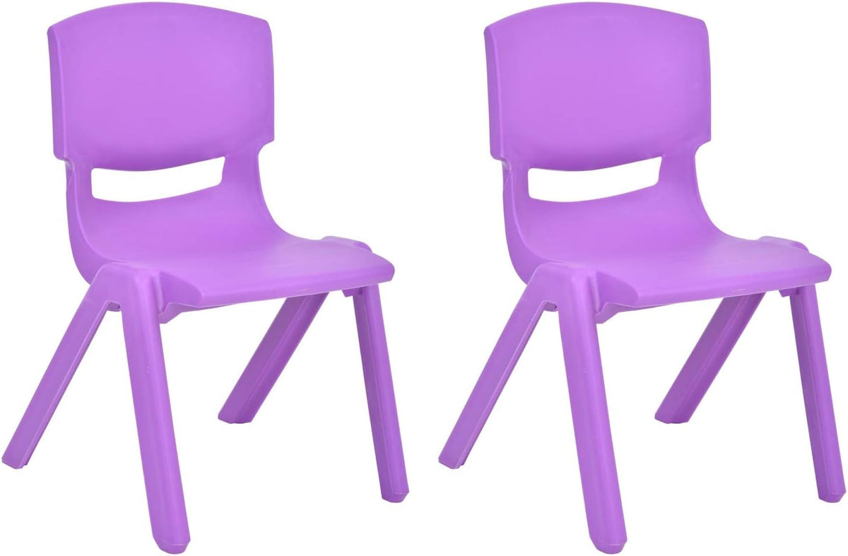 Stackable Plastic Kids Learning Chairs, Yellow, 2-Pack E668