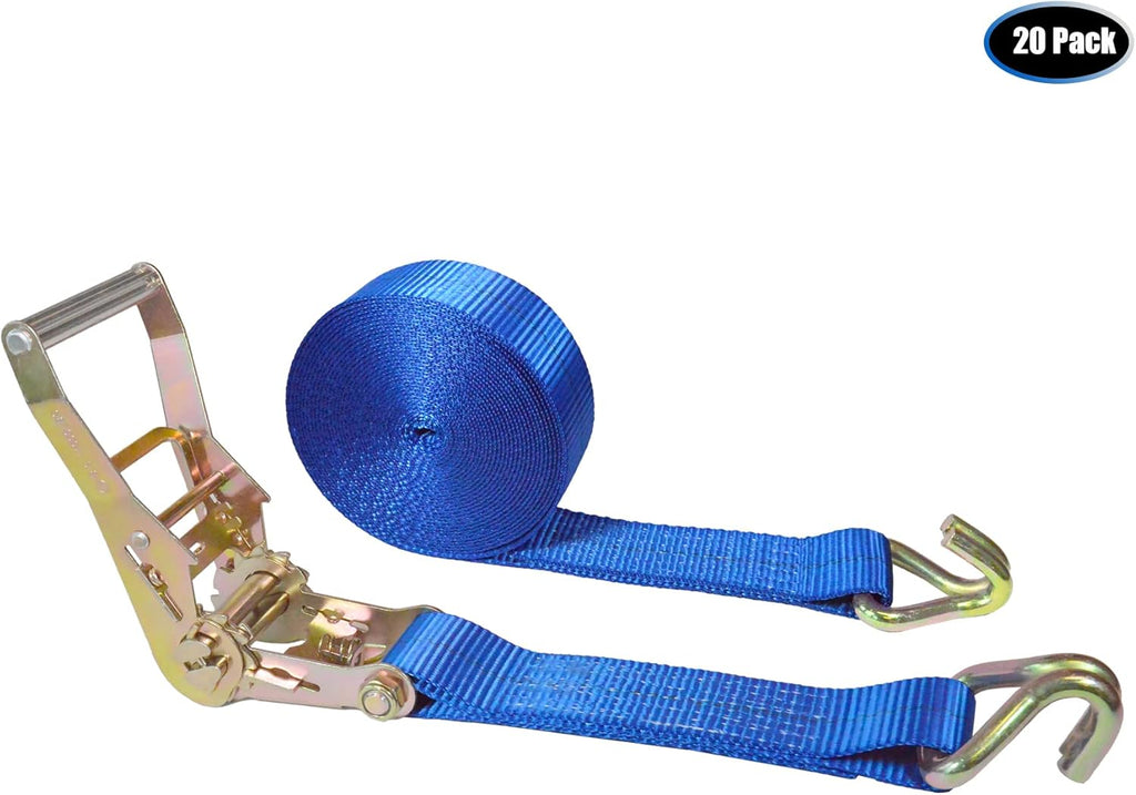 2” x 30’ Double Wire J Hook Ratchet Straps 8 Pack U703