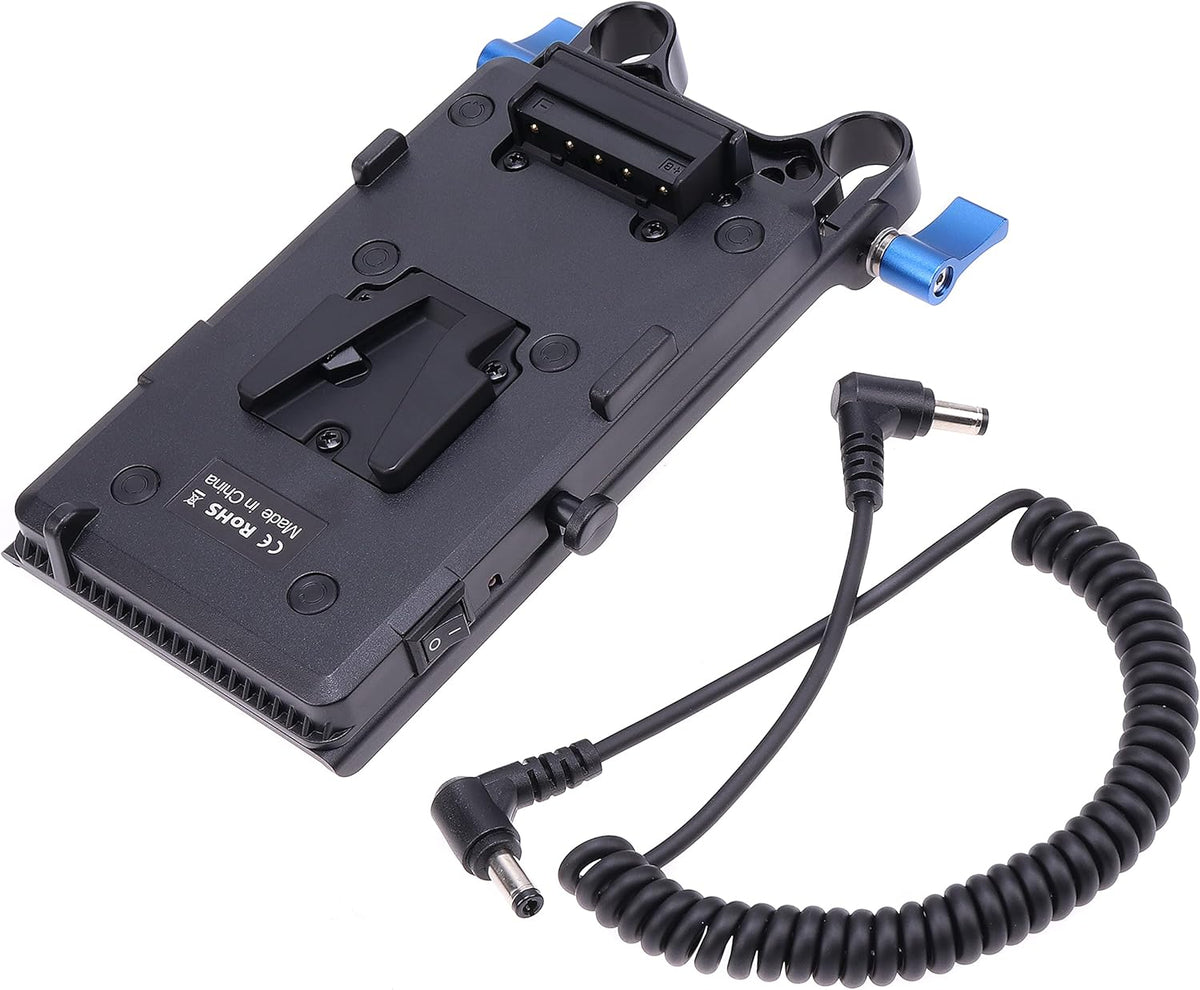 V Mount Battery Power Supply Plate with 15mm Rod Clamp System T7172