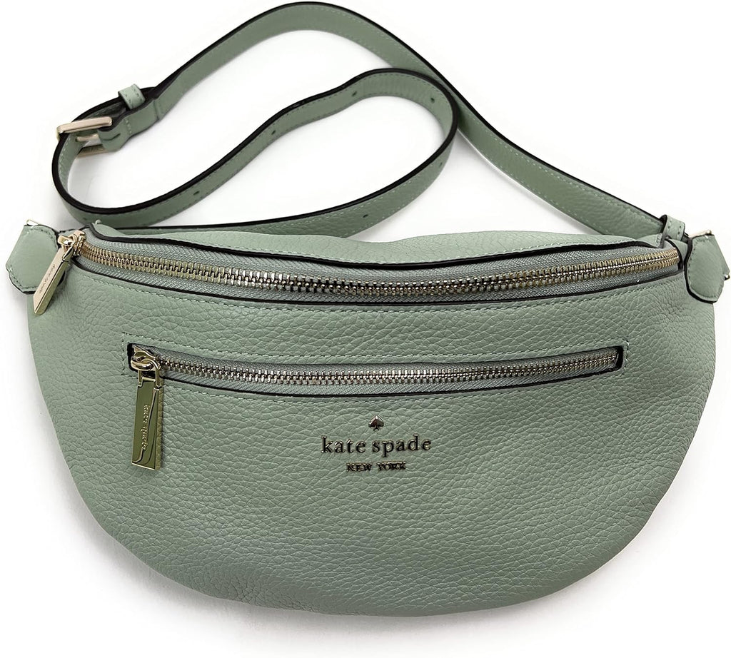 Light Pistachio Leather Belt Bag Fanny Pack Q74221