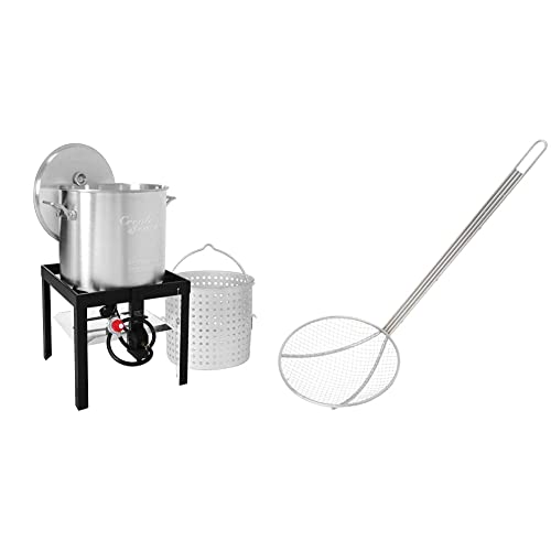 Seafood Boiling Kit with Strainer, Aluminum Propane Gas Boiler with 10 PSI Regulator X9607