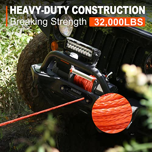 1/4" x 50ft 9500lbs Synthetic Winch Rope with Protective Sleeve C71468