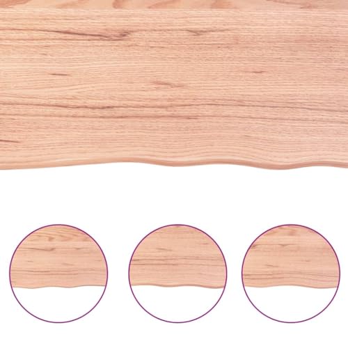 Light Brown 39.4"x15.7"x0.8" Solid Wood Oak Table Top Q863767