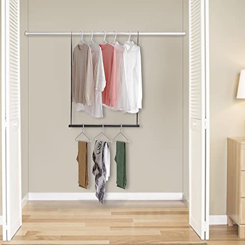 Hanging Closet Rod, Adjustable Closet Hanging Organizer, 2 Pack Chrome M654966