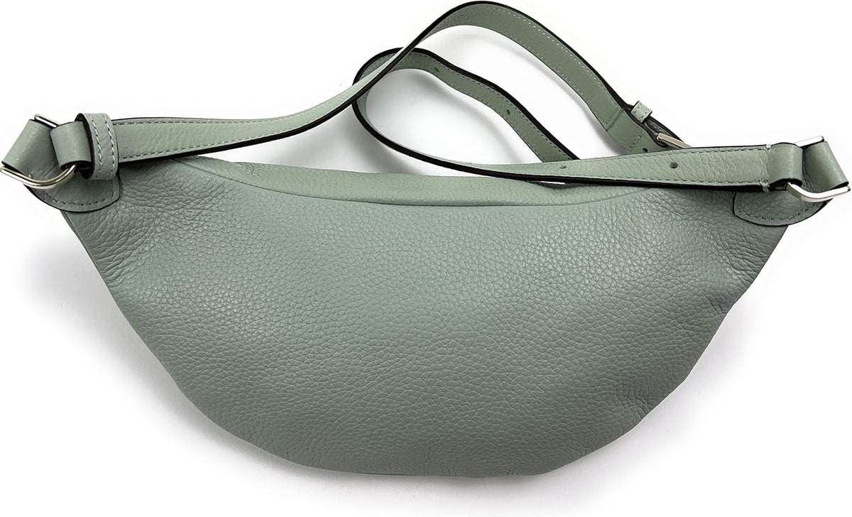 Light Pistachio Leather Belt Bag Fanny Pack Q74221