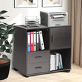 2 Drawer Rolling File Cabinet with Shelves C872