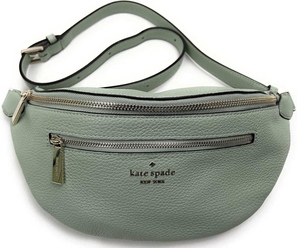 Light Pistachio Leather Belt Bag Fanny Pack Q74221