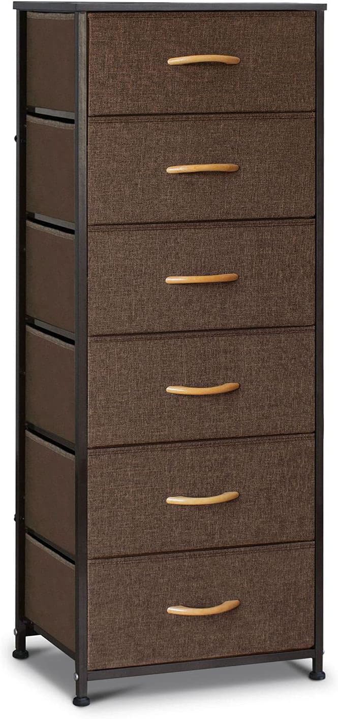Black & Gray 6 Drawers Fabric Dresser K81663