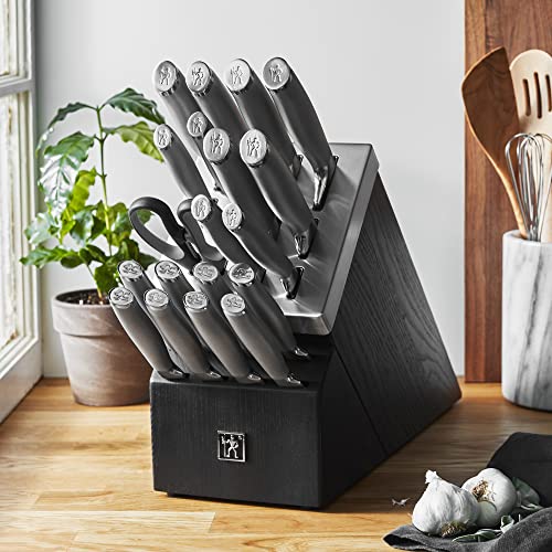 20-pc Self-Sharpening Knife Set with Block, Black, Stainless Steel O537131