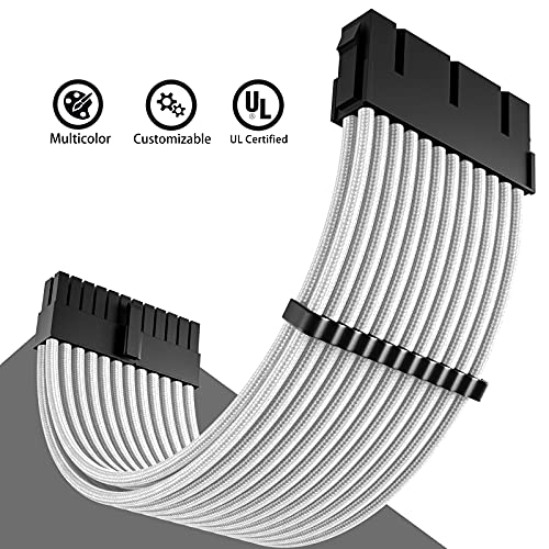 Black 5-Cable-Set 24Pin ATX CPU PCIE Cable Extension Kit J6459