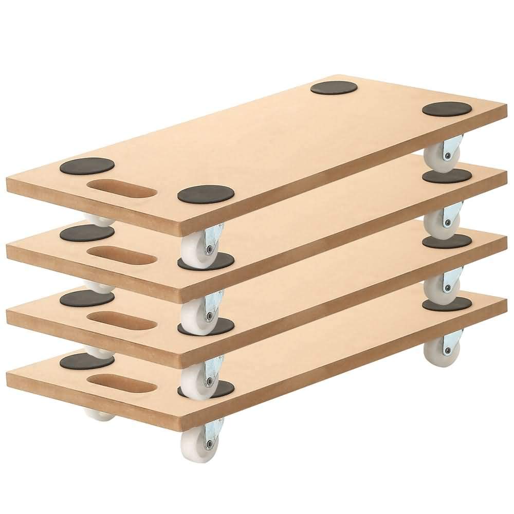4 Pack 23 X 12 Rectangle Wood Platform Dolly 400-LB Load Rating X757356