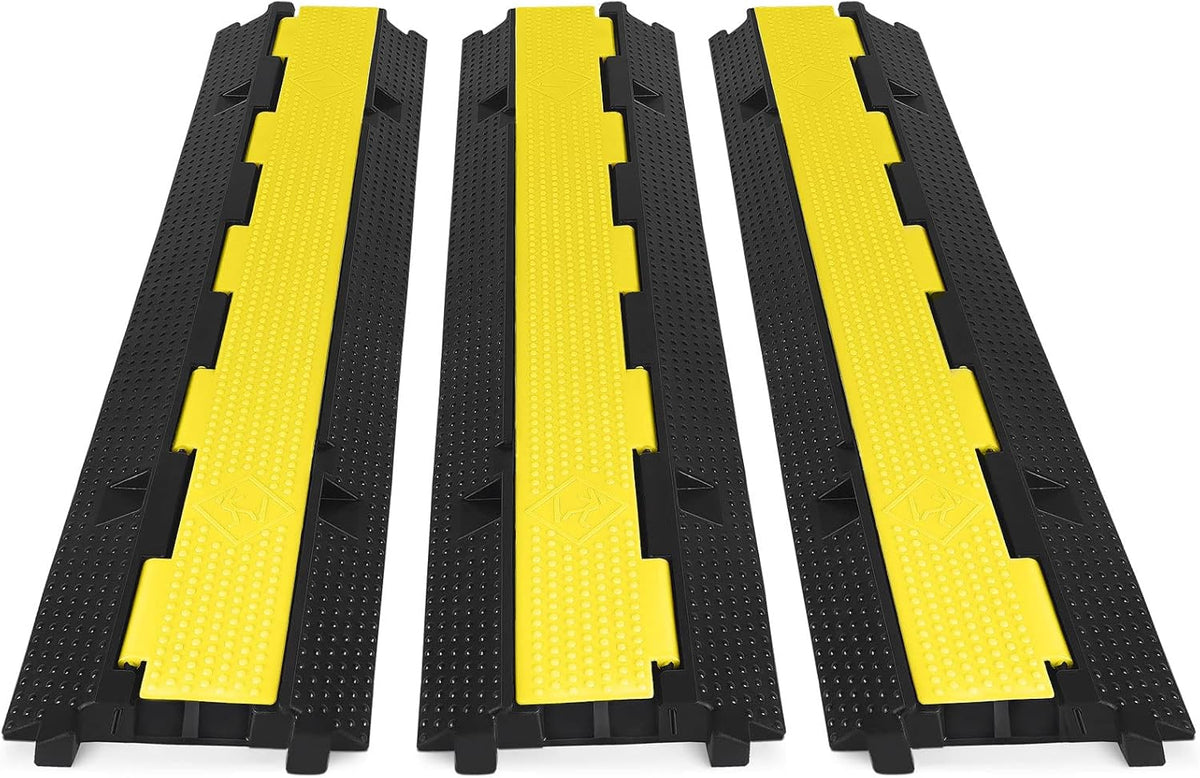 3 Pack Heavy Duty Anti-Skid Rubber Cable Protector Ramp D1952