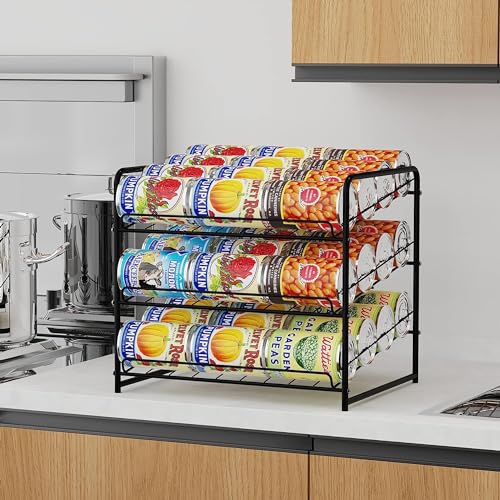 Black Stackable Can Rack Organizer L620848