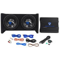 800 Watt Dual 8x22 Car Subwoofer Enclosure with Mono Amplifier and Amp Kit I12150