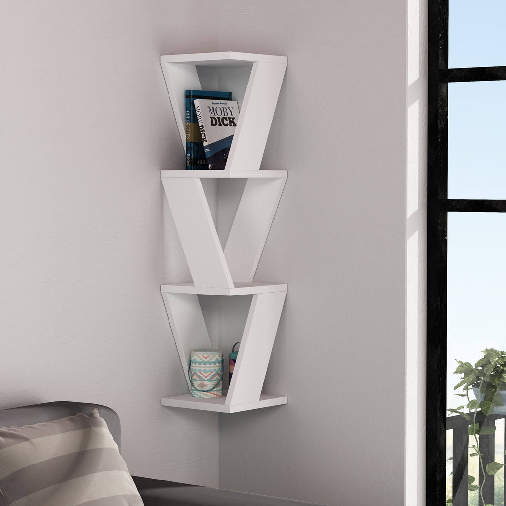 White Corner Wall Shelf U8223