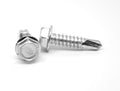 #12-24 x 7/8 Coarse Thread Self Drilling Screw Hex Washer Head Zinc Plated W995864