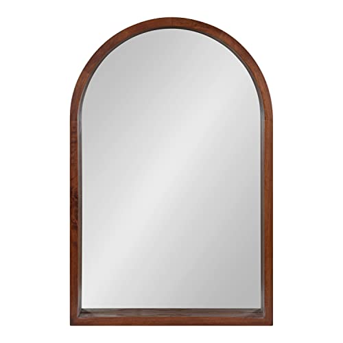Rustic Modern Farmhouse Arch Mirror, 24" x 36", Natural Wood Finish S758164