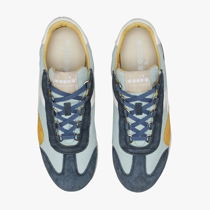 Canvas Stone Wash Blue Sneakers V7417
