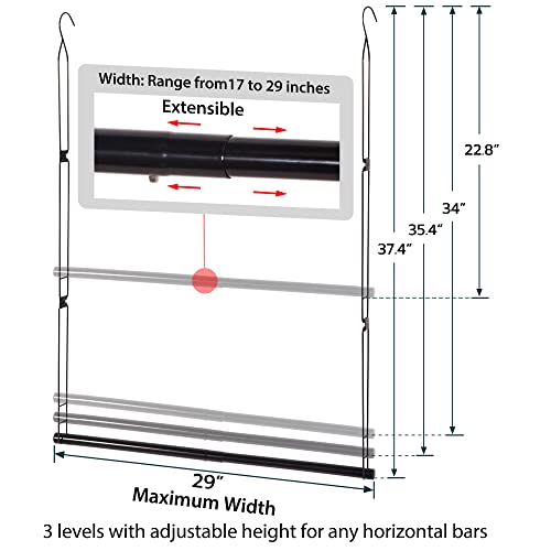 Hanging Closet Rod, Adjustable Closet Hanging Organizer, 2 Pack Chrome M654966
