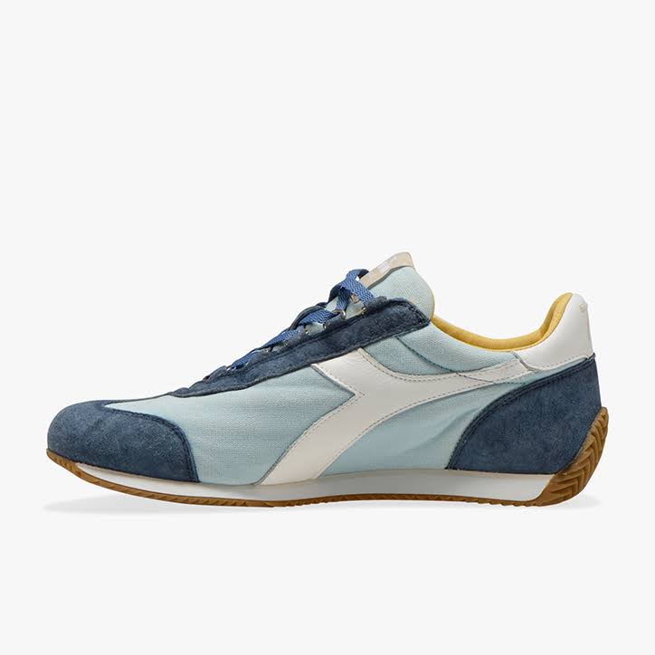 Canvas Stone Wash Blue Sneakers V7417