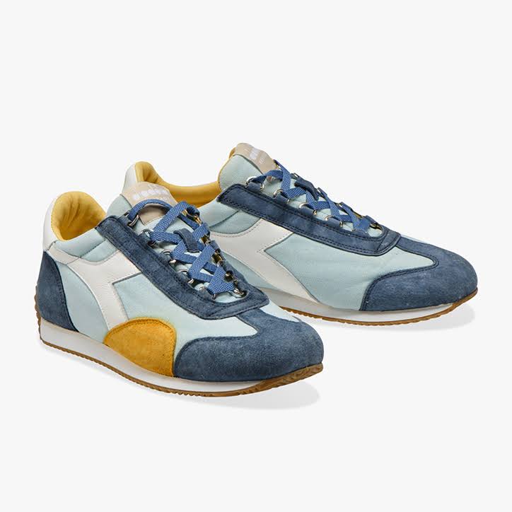 Canvas Stone Wash Blue Sneakers V7417