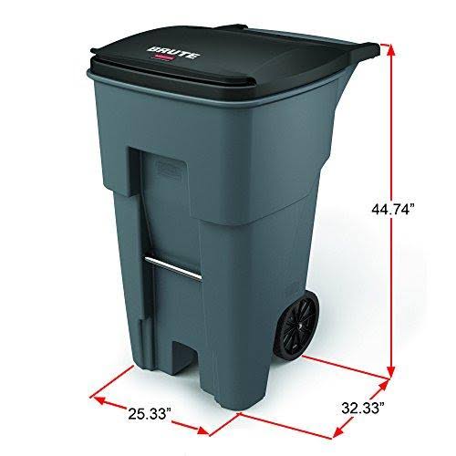 65 gal Blue Rectangular Trash Can H222