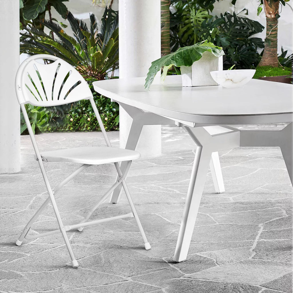 White Plastic Stackable Foldable Chair L665