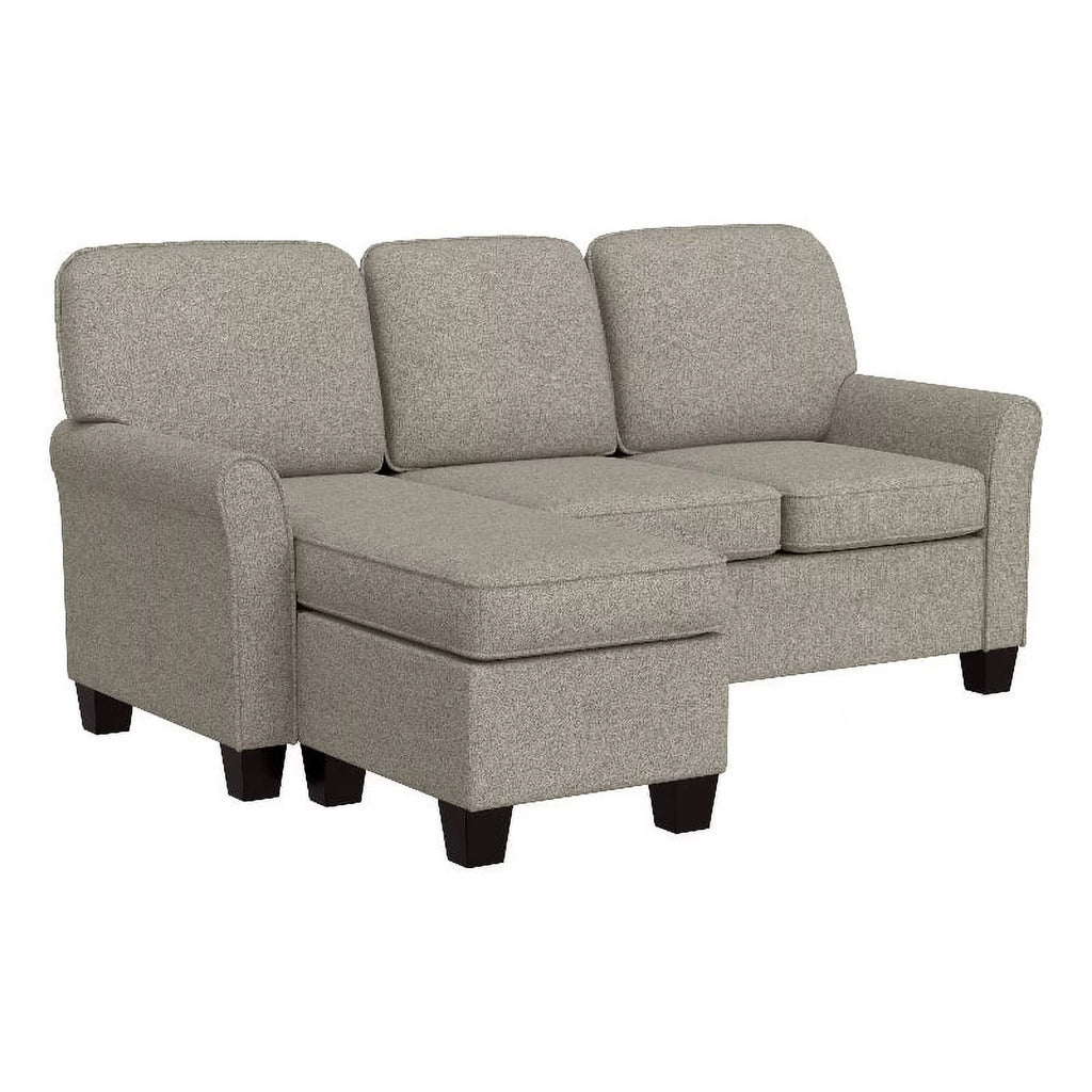Reversible Sectional Chaise Greige Brown Fabric W194