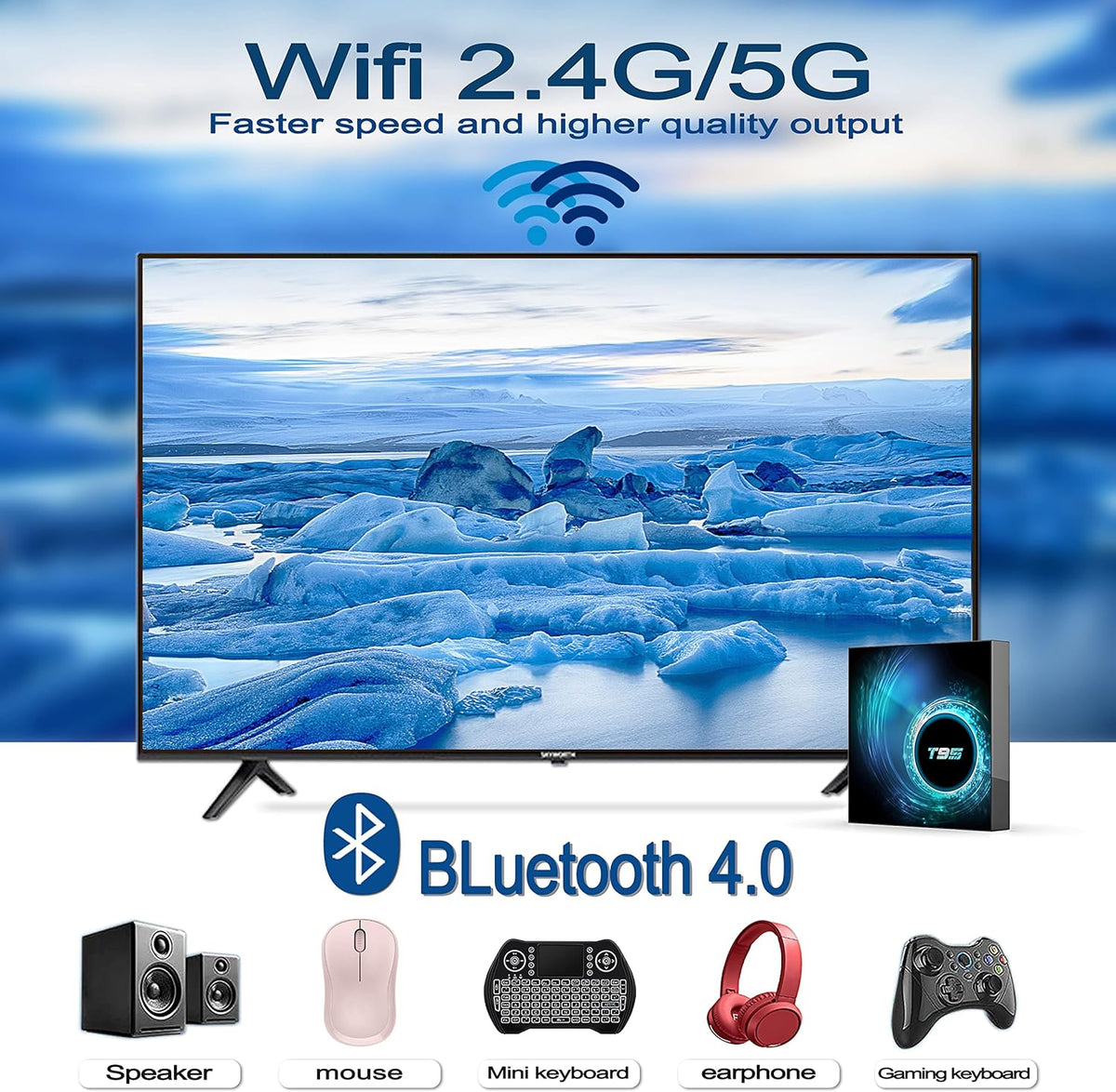 Android TV Box 4GB Ram 32GB Rom QuadCore Dual WiFi 4K Ultra HD Media Player Pack of 2 R4406