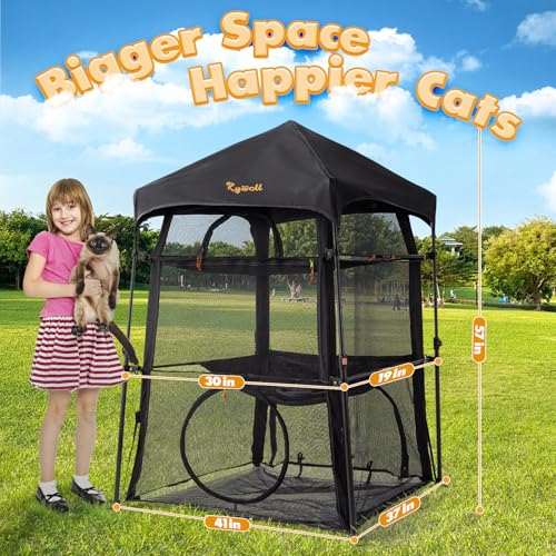 Extra Large 3-Tier Foldable Outdoor Cat Enclosure with Carry Bag O1148