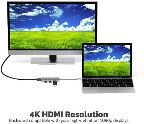 8-in-1 USB Type-C Hub with HDMI Output, 3 USB 3.0 Ports, SD/MicroSD Card Reader I633