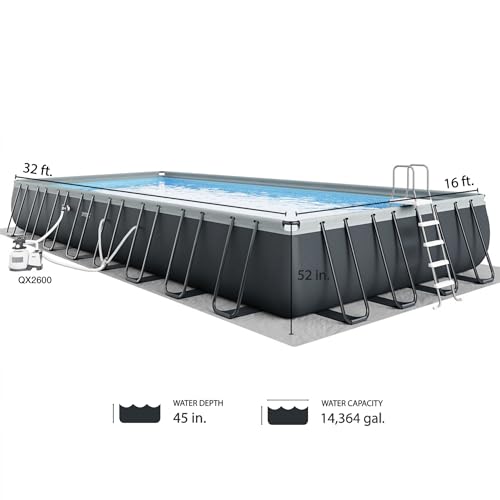 18' x 9' x 52" Rectangular Frame Above Ground Swimming Pool Set with Pump M59454