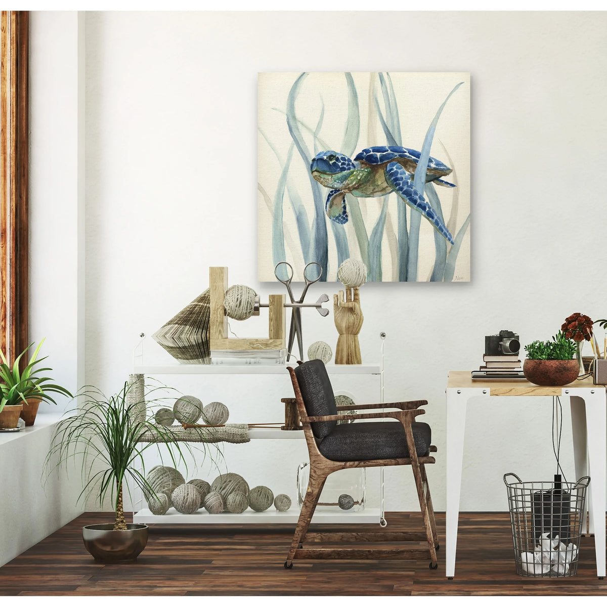 Turtle in Seagrass Gallery Wrapped Canvas P3935