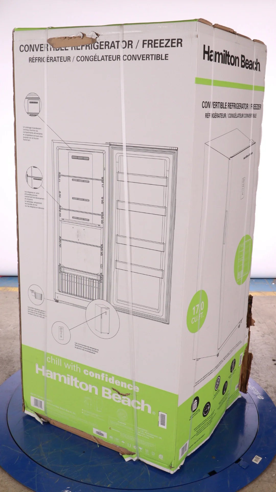 32 In. 17 Cu. Ft. White Upright Convertible Refrigerator / Freezer N5556