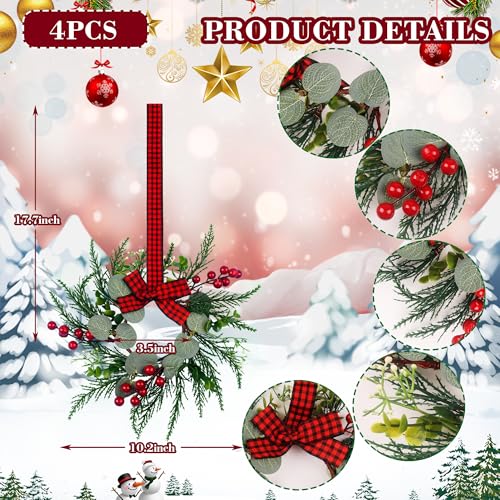 10 Inch Mini Christmas Wreaths 4Pcs C9013