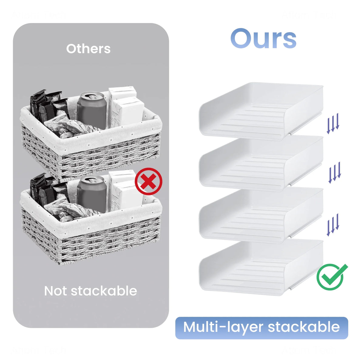 White Stackable Desk Letter Tray Set X22311